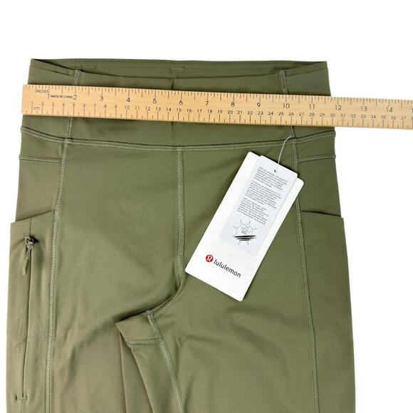 Lululemon Fast and Free HR Tight 25” Army Green Women’s Size 6 NWT Reflective - Picture 13 of 16